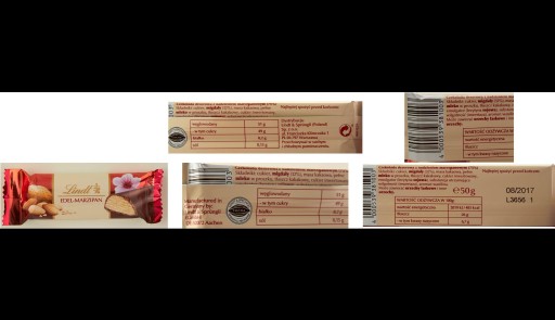 1x50g LINDT Edel-marcipánová tyčinka z marcipánu