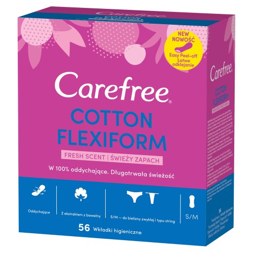 Cotton Feel Flexiform slipové vložky svieža vôňa 56 ks