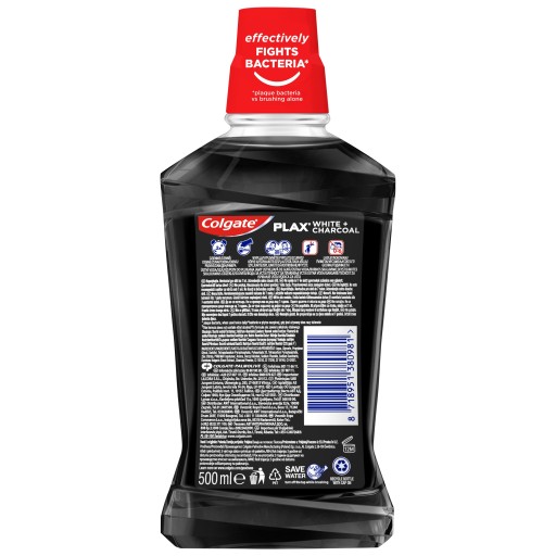 COLGATE Plax White & Charcoal ústna voda 500ml