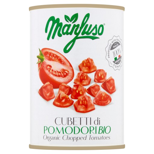 Bio sekané paradajky, 400g plechovka, Manfuso