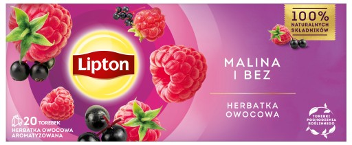 Lipton ovocný čaj Malina a Baza 20 vrecúšok