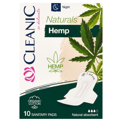 Cleanic Naturals Hemp Night Night vložky 10 kusov BIO