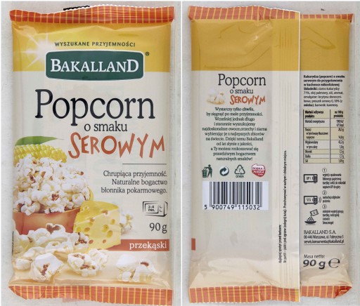 BAKALLAND Syrové pukance do mikrovlnky 90 g