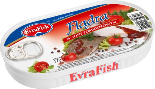 FLOUNDER V RAJKOVEJ OMÁČKE zaváraný bivak Evra 170g