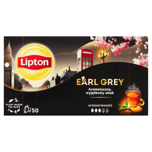 Čierny expresný čaj Lipton Earl Grey 50 vrecúšok