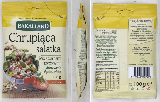 Bakalland Chrumkavý šalát Pečené slnečnicové semiačka tekvica borovička mix 100 g