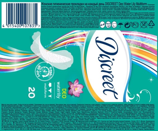 Diskrétne slipové vložky Waterlily Multiform 20 kusov