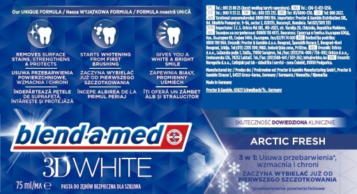 Blend-a-med 3D biela arktická svieža zubná pasta