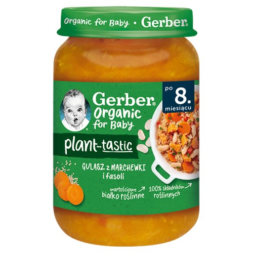 Gerber Bio mrkvovo-fazuľový guláš pre bábätká 190 g