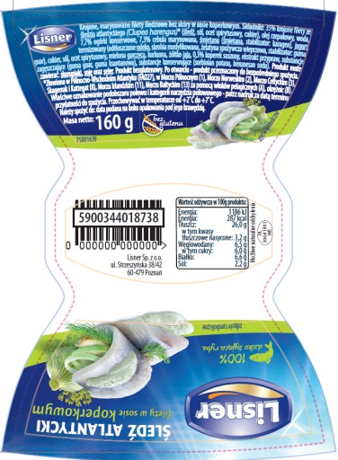 Filety zo sleďa Lisner v kôprovej omáčke 160 g
