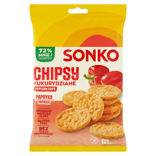 Sonko kukuričné lupienky Paprika 60g x2