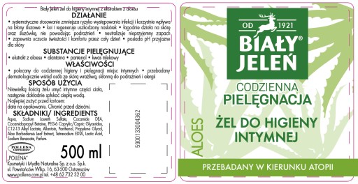 Biały Jeleń Daily Care gél na intímnu hygienu - Aloe 500ml
