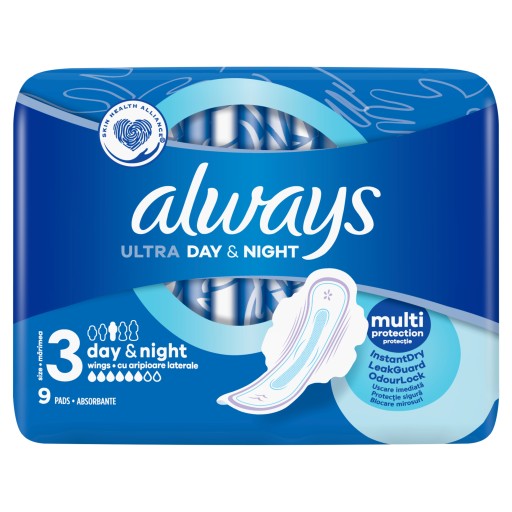 Vždy ultra nočné hygienické vložky 9 ks