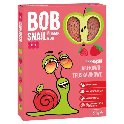 Bob Snail Snack jablko jahoda bez lepku