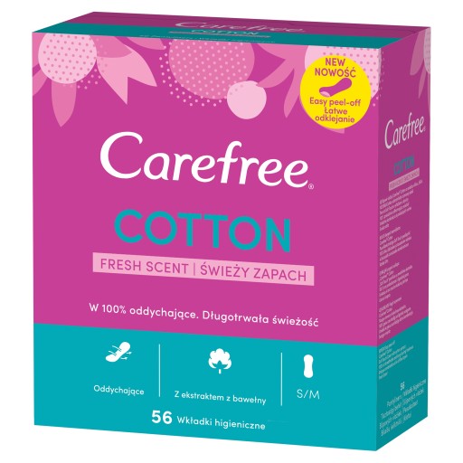 Carefree Cotton Fresh Scent hygienické vložky 56 ks.