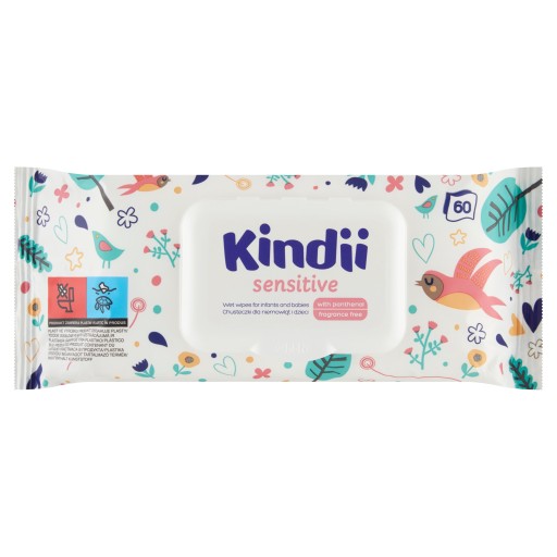 Kindii Sensitive vlhčené obrúsky 60 ks