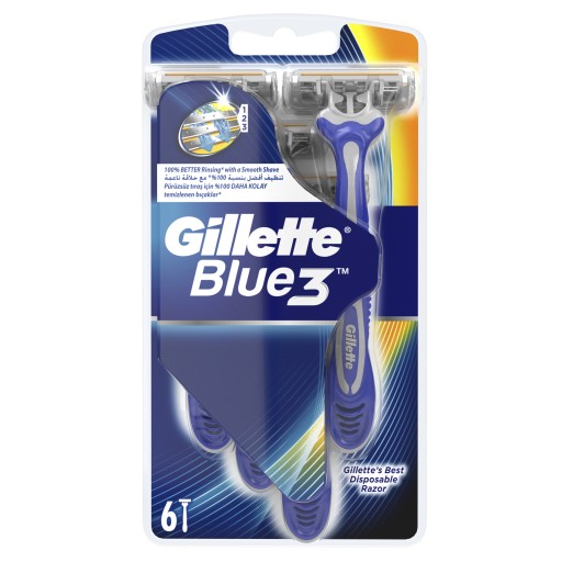 GILLETTE BLUE 3 KOMFORTNÁ holiaca žiletka 6 KS 3 ČEPELKY