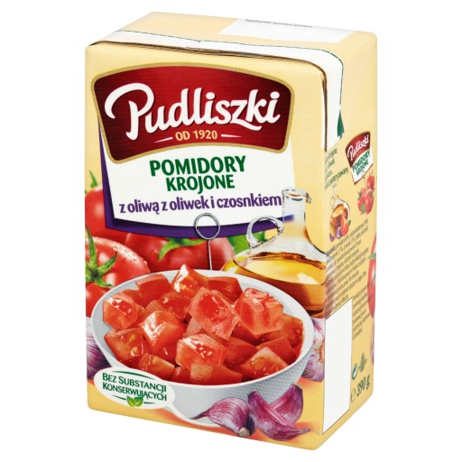 Pudliszki Sekané paradajky s olivovým olejom a cesnakom 390g