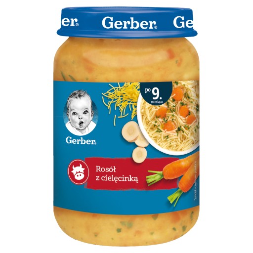 Gerber Kuracia polievka s teľacím mäsom pre bábätká po 9. mesiaci 190 g