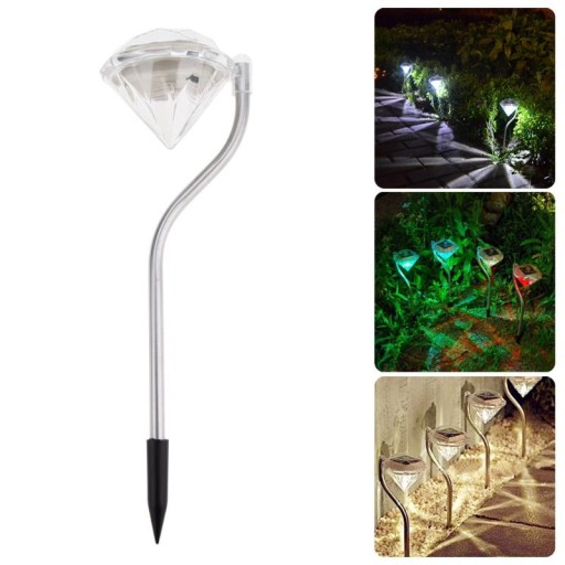 Solárna lampa DIAMENT 2LED RGB WHITE multicolor