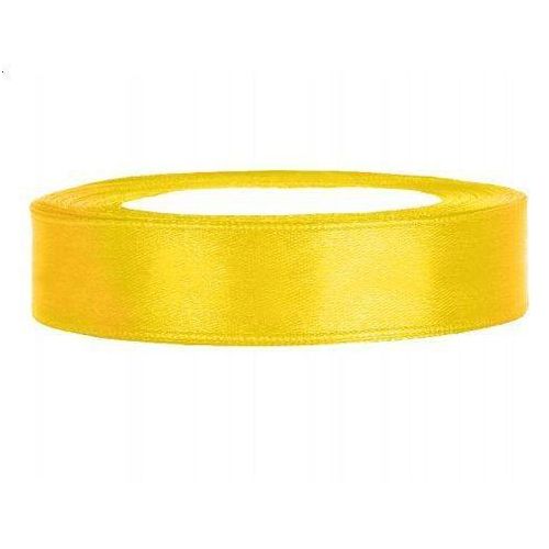 Žltá saténová stuha na rolke 25m x 12mm ozdobná
