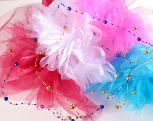 ORGANZA ORGANTÍN SVADOBNÉ OZDOBY BAMBUŠKY 9m - 07