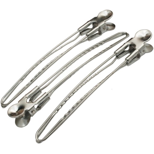 Kovové kadernícke spony Veľké strieborné spony 6ks 12cm Poniky