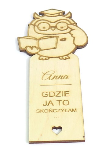 ZÁLOŽKA DREVENÁ SOVA S NÁZVOM SD20