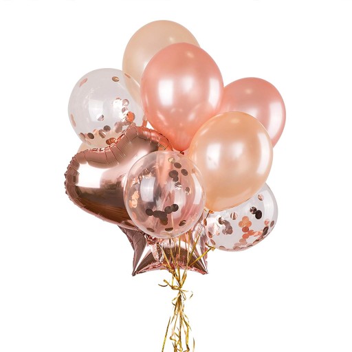 Kovové narodeninové balóny ROSE GOLD - 50 ks