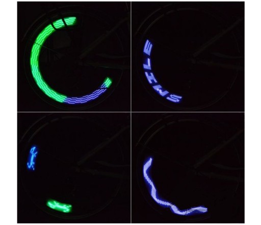 Svetlo na bicykel s lúčmi 7 LED 12 farebných vzorov