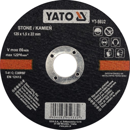 YATO kotúč na rezanie kameňa 125 x 1,5 x 22 mm