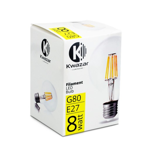LED žiarovka E27 Filament 8W Edison G80 BUBBLE 8cm