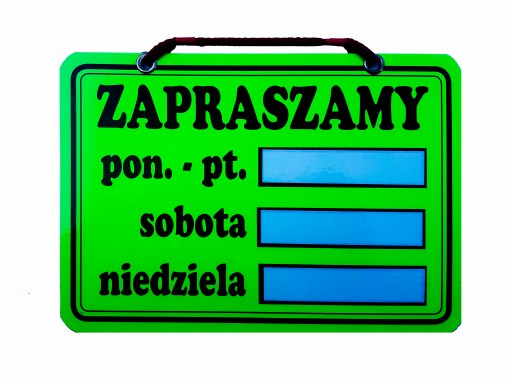 Otváracie hodiny informačná tabuľa 21x15 cm