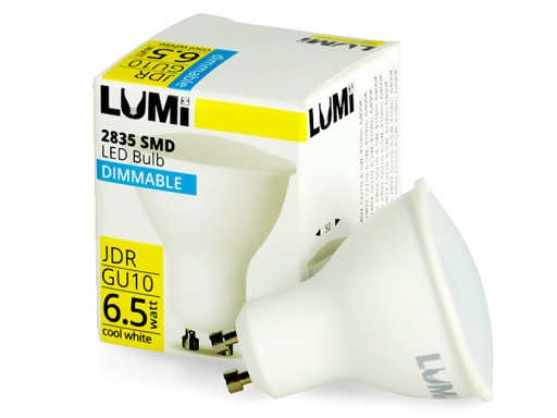 LED halogénová žiarovka GU10, stmievateľná, studená, 6,5W