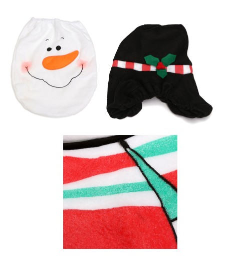 Vianočný kúpeľňový set s WC krytom Snowman