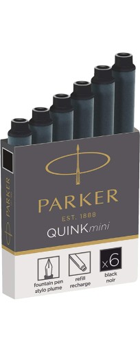 Náplne do plniaceho pera Parker čierne, 6 ks