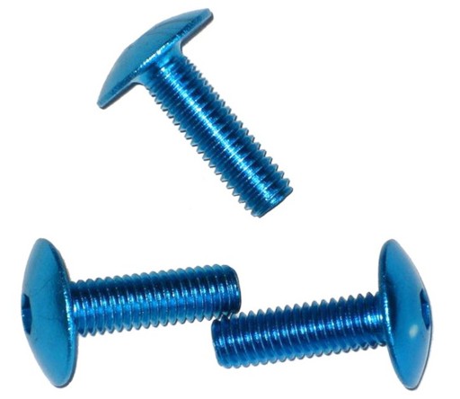 Skrutka Kapota Predné sklo Plast Hliník Modrá 6x20 mm MOTOCYKLOVÝ CHOPPER