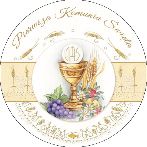 Oblátka na torte 20 cm Prvé sväté prijímanie IHS