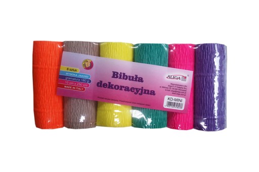 Dekoračný krepový papier, ryhovaný krepový papier, 6 ks