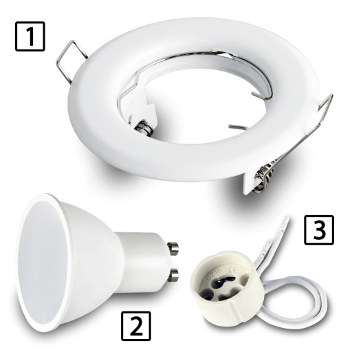 SET: Zápustné halogénové svietidlo + LED GU10 7W