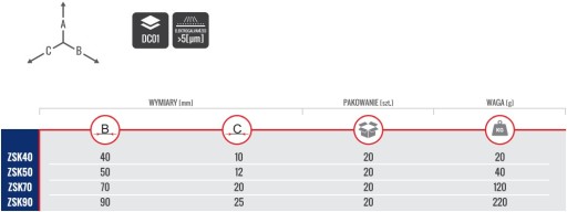 HÁK BOČNÉHO ZÁMKU NA KRABIČKU 50x12 ZSK50