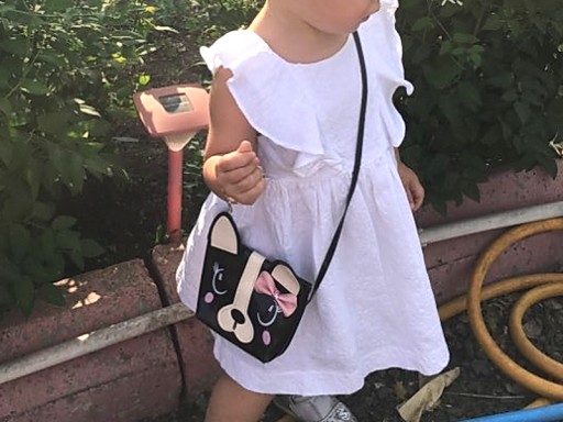 PSÍ TAŠKA pre dievča a dieťa, malá čierna messenger taška s mašľou