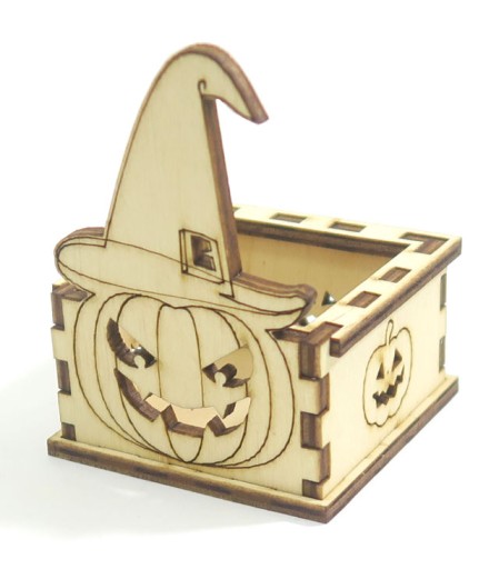 DREVENÝ STOJAN NA SVIEČKU HALLOWEEN PUMPKIN XD64