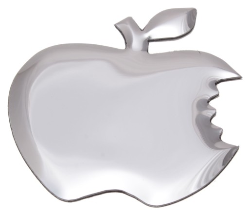 HLINÍKOVÝ ZNAK 3D NÁLEPKA APPLE CHROME