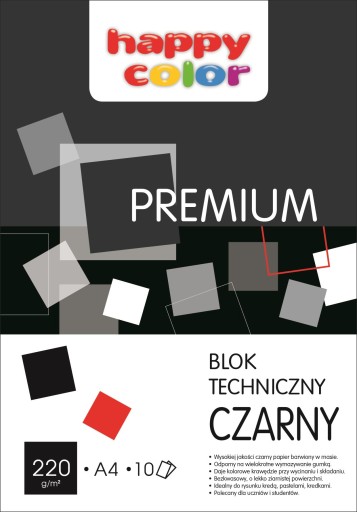 HAPPY FARBA TECHNICKÝ BLOK A4 10k 220g ČIERNA
