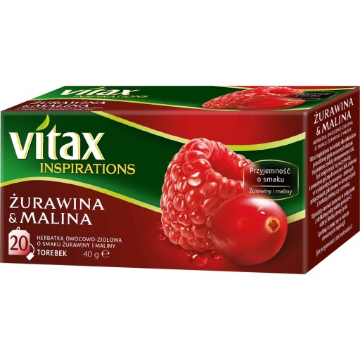 VITAX brusnicový a malinový čaj 20 vrecúšok