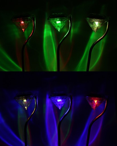 Solárna lampa DIAMENT 2LED RGB WHITE multicolor