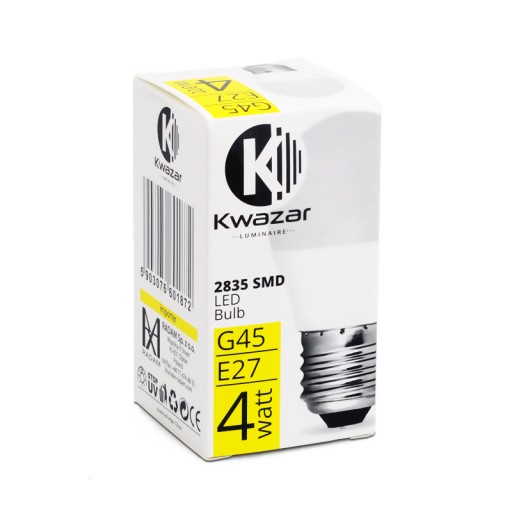 SMD E27 LED žiarovka 4W=35W G45 TEPLÁ GUĽA