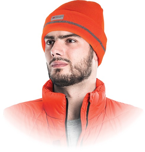 Fluorescenčná výstražná zimná pracovná čiapka