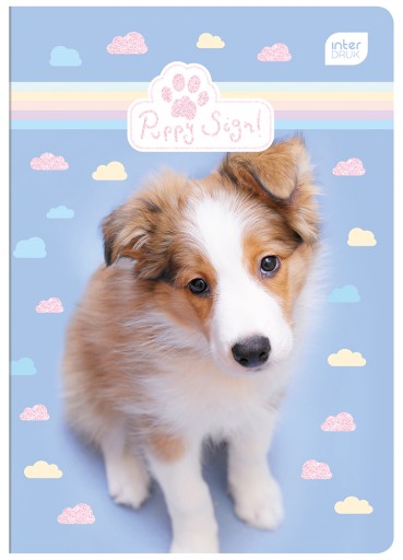 Štvorcový zápisník A5 so 16 stranami Mix Puppy Sign